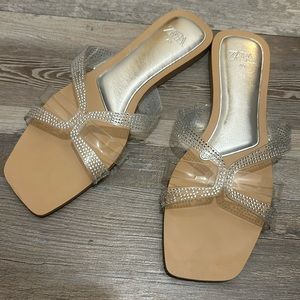 Zara rhinestone flat sandals